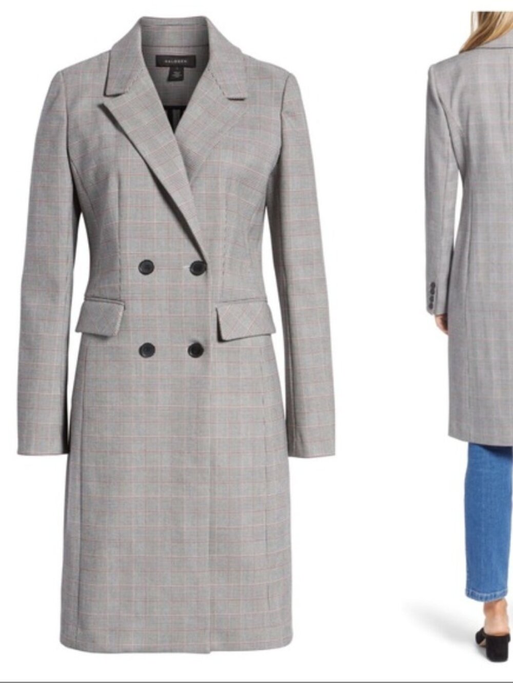 Halogen Structured Plaid Coat - Picture 1 of 7